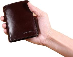 img 3 attached to Genuine Cowhide Leather Capacity Bifold Men's Accessories for Wallets, Card Cases & Money Organizers