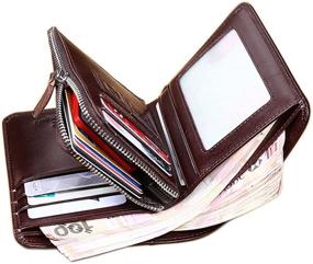 img 2 attached to Genuine Cowhide Leather Capacity Bifold Men's Accessories for Wallets, Card Cases & Money Organizers