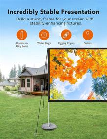 img 3 attached to HYZ Projector Screen with Stand - 100 inch Portable Indoor/Outdoor 16:9 4K 📽️ HD Wrinkle-Free Front/Rear Video Projection Screen for Movies, Backyard Movie Night - Includes Carry Bag