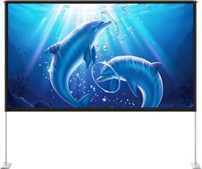 img 4 attached to HYZ Projector Screen with Stand - 100 inch Portable Indoor/Outdoor 16:9 4K 📽️ HD Wrinkle-Free Front/Rear Video Projection Screen for Movies, Backyard Movie Night - Includes Carry Bag