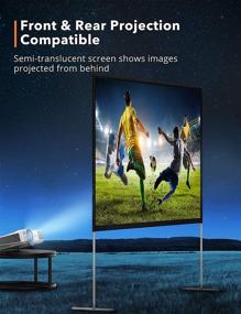img 2 attached to HYZ Projector Screen with Stand - 100 inch Portable Indoor/Outdoor 16:9 4K 📽️ HD Wrinkle-Free Front/Rear Video Projection Screen for Movies, Backyard Movie Night - Includes Carry Bag