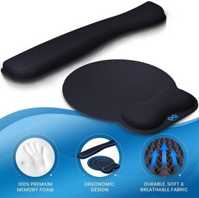 img 2 attached to Enhance Comfort and Support: Everlasting Comfort Mouse Pad with Wrist Support and Keyboard Wrist Rest - Ergonomic Gel Memory Foam Cushion for Carpal Tunnel Relief - Ideal for Computer, Laptop, Typing, and Gaming