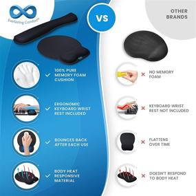 img 3 attached to Enhance Comfort and Support: Everlasting Comfort Mouse Pad with Wrist Support and Keyboard Wrist Rest - Ergonomic Gel Memory Foam Cushion for Carpal Tunnel Relief - Ideal for Computer, Laptop, Typing, and Gaming