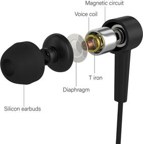 img 3 attached to Maeline Bulk Earbuds with Microphone - 10 Pack, in-Ear Wired Headphones with Remote & Tangle-Free Cord - Black