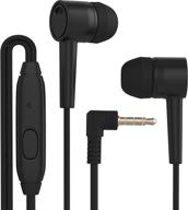 maeline bulk earbuds with microphone - 10 pack, in-ear wired headphones with remote & tangle-free cord - black logo