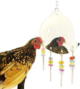 img 4 attached to Enhance Your Chicken Coop with Vehomy Chicken Mirror Toy Featuring Aeolian Bells