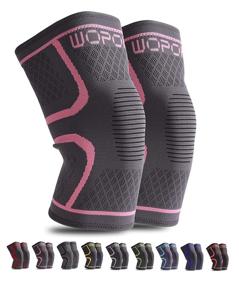 img 4 attached to 🏋️ WOPOKY 2 Pack Knee Braces - Compression Knee Sleeves for Pain Relief, Meniscus Tear, Arthritis - Support for Men & Women - Ideal for Weightlifting, Running, Squatting, Basketball, and Workouts