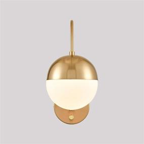 img 2 attached to 💡 Opulent Opal White Glass Shade Wall Sconce with Modern Gold Brass Finish - Perfect Plug-in Bathroom Vanity Lighting Solution