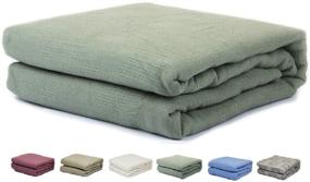 img 1 attached to 🏥 Premium Twin Size 100% Cotton Thermal Blanket - Perfect for Hospitals or Homes, Refreshing Green Color