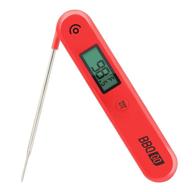 🌡️ bbqgo kitchen cooking food candy thermometer, digital instant read meat thermometer with calibration, magnet, foldable probe, large screen, bbq grill thermometer logo