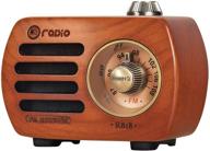 📻 prunus r-818 винтажное радио ретро fm радио маленькое портативное транзисторное радио с bluetooth-динамиком, работающее от перезаряжаемой батареи, улучшенными басами, высокой громкостью, поддержкой aux (вишня) логотип