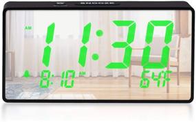 img 4 attached to ⏰ Bedroom Digital Alarm Clock | LED Clock with Mirror Surface | 12/24Hr, Adjustable Brightness & Alarm Volume, Snooze, Sleep Timer