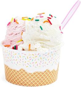 img 2 attached to 🍨 Ice Cream Party Dessert Bowls with Neon Plastic Spoons - 100 Pack, 8 oz.