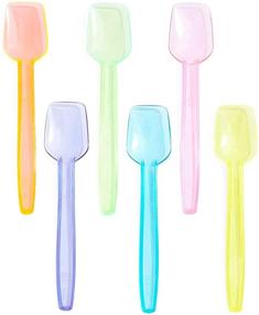 img 1 attached to 🍨 Ice Cream Party Dessert Bowls with Neon Plastic Spoons - 100 Pack, 8 oz.