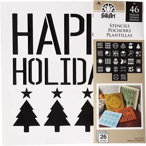 img 1 attached to 🎨 FolkArt Holiday Value Stencil Pack: Elevate your Festive Craft Projects