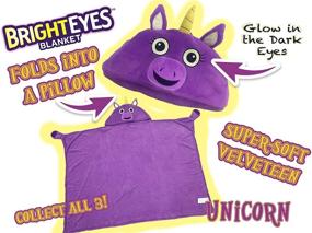 img 1 attached to 🦄 Super Soft Hooded Blanket for Kids - Bright Eyes Blanket - Comfy Throw Robe, Purple Unicorn - Warm Fuzzy Stuffed Animal Blanket - Machine Washable - Ideal for Sleepovers!