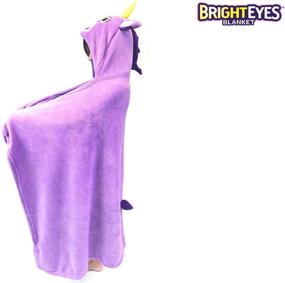 img 3 attached to 🦄 Super Soft Hooded Blanket for Kids - Bright Eyes Blanket - Comfy Throw Robe, Purple Unicorn - Warm Fuzzy Stuffed Animal Blanket - Machine Washable - Ideal for Sleepovers!