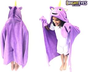 img 2 attached to 🦄 Super Soft Hooded Blanket for Kids - Bright Eyes Blanket - Comfy Throw Robe, Purple Unicorn - Warm Fuzzy Stuffed Animal Blanket - Machine Washable - Ideal for Sleepovers!