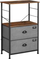 songmics nightstand: industrial bedside table with 2 fabric drawers, storage shelves and rustic wood top - ulvt03g логотип