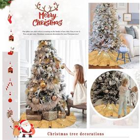 img 3 attached to 🎄 Shimmering Gold Glitter Christmas Tree Skirt - 36 Inch Round Sequin Tree Mat: Perfect Xmas Party Holiday Decorations!