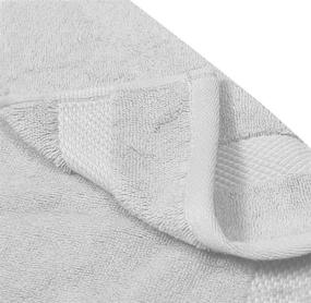 img 2 attached to Bumble Luxury Wash Cloth Set - 12” x 12” Premium, Ultra Soft, 🧼 Highly Absorbent 800 GSM Heavy Weight Combed Cotton - Light Grey, 12 Pack Washcloths