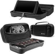 🎮 tomtoc carrying case for nintendo switch/oled model: large travel case with 24 game cartridges, compatible with console, pro controller, stand - black logo