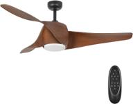 ⚙️ hykolity 52 inch minimalist style dc motor ceiling fan with led light, reversible motor, and walnut abs blades - etl listed indoor ceiling fans for kitchen bedroom living room with 6-speed remote control логотип