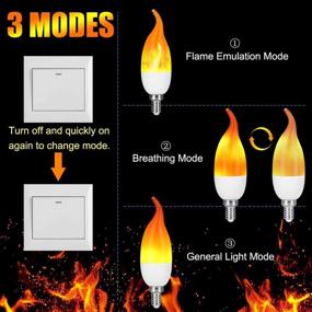 img 1 attached to 🎄 Украсьте свои рождественские украшения лампочками Venforze E12 Flame - набор из 4 штук светодиодных свечных лампочек с 3 режимами пламени в теплом белом цвете - идеально подходят для люстр и праздничных украшений.