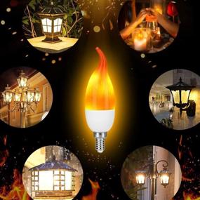 img 2 attached to 🎄 Enhance Your Christmas Decor with the Venforze E12 Flame Bulbs - 4 Pack of 3 Mode LED Candelabra Flame Light Bulbs in Warm White - Perfect for Chandeliers and Party Decorations