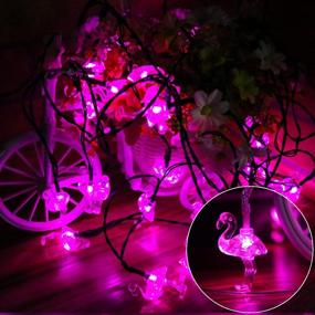 img 3 attached to 🦩 Enhance Your Outdoor Ambiance with 21ft Pink Flamingo Solar String Lights: 8 Lighting Modes, Waterproof, Ideal for Patio, Terrace, Camping & Christmas Decoration