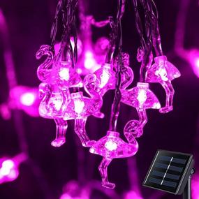 img 4 attached to 🦩 Enhance Your Outdoor Ambiance with 21ft Pink Flamingo Solar String Lights: 8 Lighting Modes, Waterproof, Ideal for Patio, Terrace, Camping & Christmas Decoration