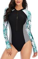 👙 yateen women's upf 50+ rash guard one piece long sleeve swimsuit: zipper closure for maximum protection logo