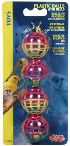 img 1 attached to Enhance Your Pet's Playtime with Living World 4 Plastic Balls with Bells