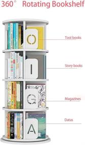 img 3 attached to 📚 Optimized Search: Round Bookshelf 19.7" Diameter with 5 Tiers for Book Organization - Bestiture XZSJ-40D05T