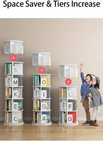 img 4 attached to 📚 Optimized Search: Round Bookshelf 19.7" Diameter with 5 Tiers for Book Organization - Bestiture XZSJ-40D05T