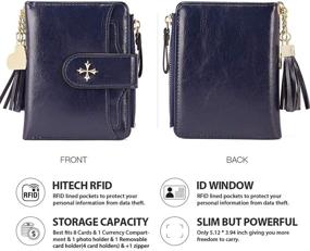 img 1 attached to 👛 Genuine Leather Wallets with RFID Blocking for Women's Handbags and Wallets.
