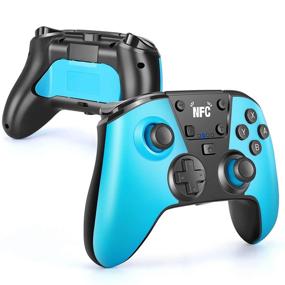 img 4 attached to Blue Wireless Controller – Pro Gamepad Joystick with Turbo, Gyro Axis, and Wake-up Functionality