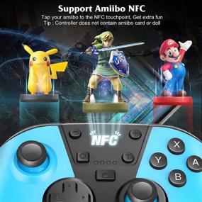 img 1 attached to Blue Wireless Controller – Pro Gamepad Joystick with Turbo, Gyro Axis, and Wake-up Functionality