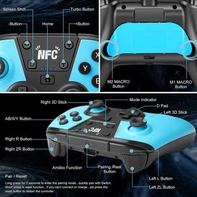 img 3 attached to Blue Wireless Controller – Pro Gamepad Joystick with Turbo, Gyro Axis, and Wake-up Functionality