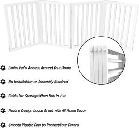 img 3 attached to 🐾 Wooden Folding Pet Gate – Freestanding Fence for Doorways, Halls, Stairs & Home – Step Over Divider – Ideal for Dogs & Puppies by PETMAKER
