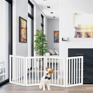 🐾 wooden folding pet gate – freestanding fence for doorways, halls, stairs & home – step over divider – ideal for dogs & puppies by petmaker logo