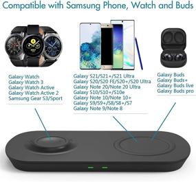 img 3 attached to ⚡ Fast Charging Station for Samsung Galaxy S21 Ultra, Note 20, Galaxy Watch 3 & Buds – Wireless Charger with USB C Cable and Fast Charge Adapter Included