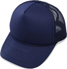 img 4 attached to 🧢 Trucker Hat Mesh Cap - Solid Colors, Lightweight with Adjustable Strap and Small Braid for Added Style