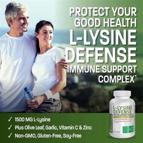 img 2 attached to 💪 Bronson L-Lysine Defense Immune Support Complex 1500MG - L-Lysine, Olive Leaf, Garlic, Vitamin C and Zinc - Non-GMO, 90 Veg Caps