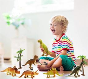 img 1 attached to 🦖 Haktoys Educational Triceratops Velociraptor Stegosaurus: Ignite the Imagination with Interactive Learning!