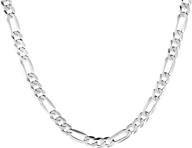 quadri - figaro silver chain necklace in 925 sterling silver italian 5mm for women men girls boys - 16 to 30 inch - premium quality made in italy certified - gift box included logo