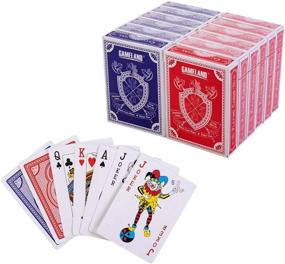 img 4 attached to 🎴 Premium 12 Decks of GAMELAND Playing Cards - Plastic-Coated, Poker Size, Standard Index - Ideal for Blackjack, Euchre, Canasta, Pinochle Card Game - High-Quality Casino Grade Set (6 Red/6 Blue)