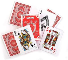 img 3 attached to 🎴 Premium 12 Decks of GAMELAND Playing Cards - Plastic-Coated, Poker Size, Standard Index - Ideal for Blackjack, Euchre, Canasta, Pinochle Card Game - High-Quality Casino Grade Set (6 Red/6 Blue)