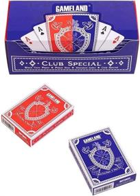 img 2 attached to 🎴 Premium 12 Decks of GAMELAND Playing Cards - Plastic-Coated, Poker Size, Standard Index - Ideal for Blackjack, Euchre, Canasta, Pinochle Card Game - High-Quality Casino Grade Set (6 Red/6 Blue)