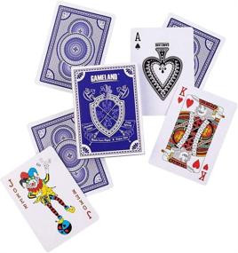 img 1 attached to 🎴 Premium 12 Decks of GAMELAND Playing Cards - Plastic-Coated, Poker Size, Standard Index - Ideal for Blackjack, Euchre, Canasta, Pinochle Card Game - High-Quality Casino Grade Set (6 Red/6 Blue)